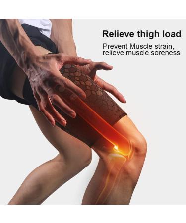 Tofbs 2-Piece Compression Thigh Bandage for Men & Women | Breathable Elastic Support for Knee Tendon & Quadriceps Injuries | Muscle Pain Relief (Large) - Buy Online on GoSupps.com