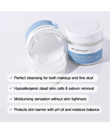 Nightingale Daily Derma Cleansing Pads | Exfoliating & Makeup Remover for Sensitive Skin | Hypoallergenic Vegan Korean Skincare - Buy Online on GoSupps.com