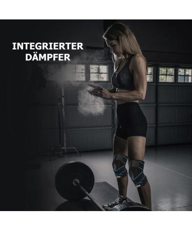 Buy Fevan Kniebandage with Side Stabilizers - Neoprene Knee Support for Men & Women | Ideal for Sports - Black/Blue & Blue/Black Options - Buy Online on GoSupps.com