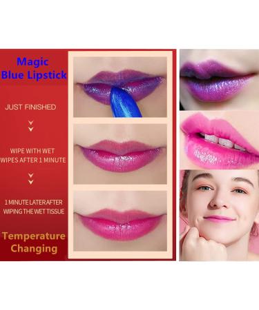 Go Ho Blue Magic Lipstick Shimmer Color Changing Lip Balm for Women 0.12oz - Nutritious Tinted Lip Stain - Labiales Magicos - Moisturizing Lasy Lipstick - 1 PC Magic - Buy Online on GoSupps.com
