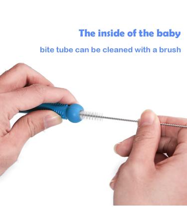 6-Piece BPA-Free Silicone Baby Bite Tube Set | Dental Aid & Food-Grade Bite Rings | Includes Cleaning Tool & Spoon | International Shipping Available - Buy Online on GoSupps.com