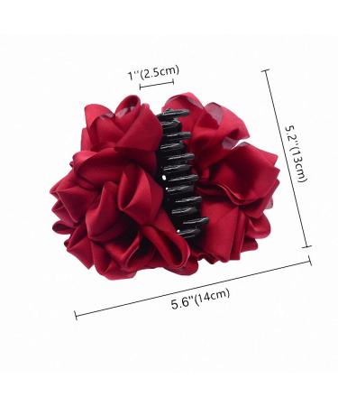 Pudwy Large Silk Flower Bow Hair Claw Jaw Clip - Brown | Women's Wedding Hair Accessory - Buy Online on GoSupps.com