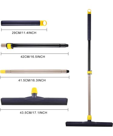 Yocada 54in Floor Squeegee Scrubber with Telescopic Pole - Heavy Duty Household Broom for Garage, Courtyard, Shower - Ideal for Pet Hair, Fur, Marble, Glass, Tile - Water Foam Cleaning - Buy Online on GoSupps.com