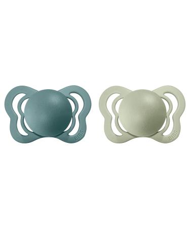 BIBS Couture Baby Pacifier 2-Pack | Made in Denmark | BPA Free | Anatomical Nipple | Natural Rubber Latex | Size 1 (0-6 Months) | Island Sea/Sage - Buy Online on GoSupps.com