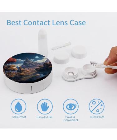 Fantasy Town Print Contact Lens Case | Travel-Friendly Contact Lens Care Box | Durable Plastic Design - Buy Online on GoSupps.com