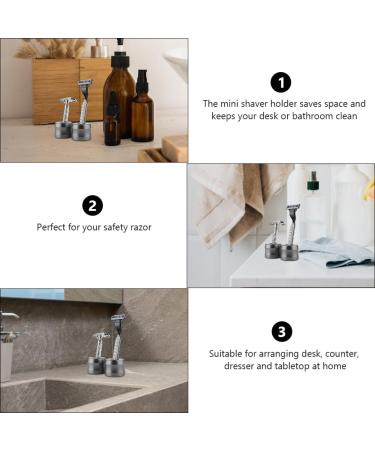 Frcolor 3 Razor Holder Stand - Safety Razor & Manual Shaving Organizer for Men | Durable Stylish Perfect for Trimmers & Brushes - Buy Online on GoSupps.com