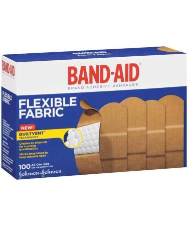 Johnson & Johnson Band-Aid Flexible Fabric Adhesive Bandages 1x3 Beige Sterile - Box of 100 - Buy Online on GoSupps.com