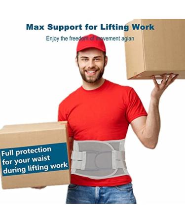 Breathable Waist & Back Support Belts for Men & Women - Pain Relief for Herniated Disc Scoliosis & Sciatica - XL Gray - Buy Online on GoSupps.com