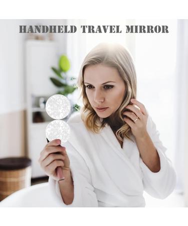 YTZJ Direct Portable Pocket Makeup Mirror for Girls Women Men White Delicate Travel Cosmetic Mirror 1X & 2X Magnification Foldable 2-Sided Beauty Compact Vanity Mirror with 3D Shell Pattern - Buy Online on GoSupps.com