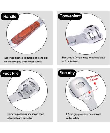 Stainless Steel Pedicure Callus Shaver Set with 10 Blades - Professional Foot File for Dead Skin Removal and Feet Care - Buy Online on GoSupps.com