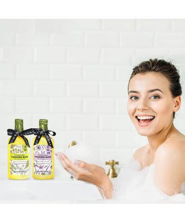 Lavender and Eucalyptus Foaming Bubble Bath Set for Women and Men - 49.4 fl oz - Relaxing Spa Gift with Pure Epsom Salt - 2 Pack 24.7 fl oz - Buy Online on GoSupps.com