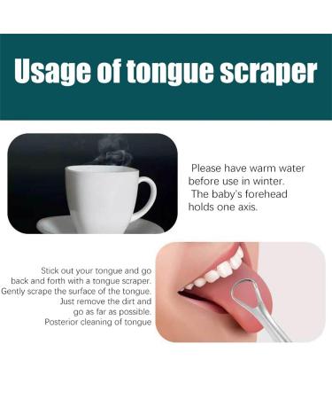 2PC Stainless Steel Tongue Cleaner Scraper Set - Eliminate Bad Breath Fast - Buy Online on GoSupps.com