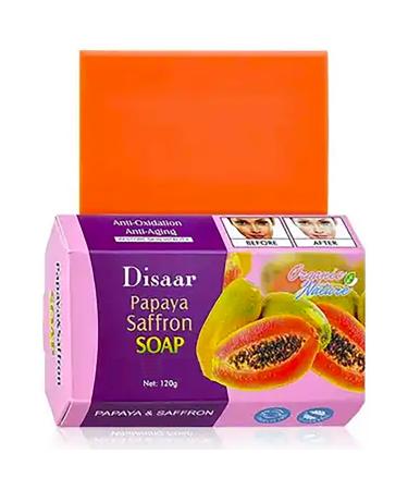 Papaya Saffron Soap Bar Anti-Aging Anti-Oxidation Moisture Foam Repair Skin Care 120g / 4.23oz