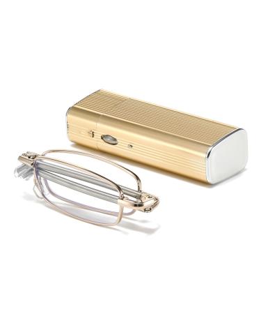 Tiny Folding Reading Glasses for Women Men UV400 Protection - Real Glass & Resin Lenses IF8031 Resin Lenses 2.5 x