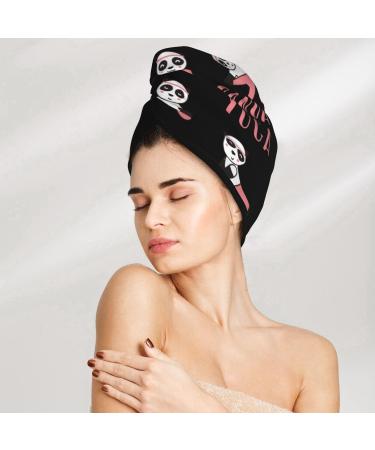 Panda Yoga Hair Towel - Soft Super Absorbent Microfiber Wrap for Long Curly and Thick Hair - Quick Dry Coral Velvet for Women - Buy Online on GoSupps.com