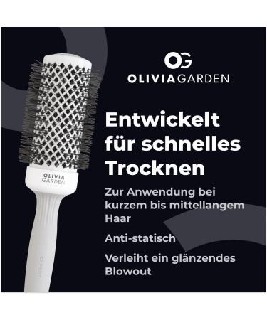 Olivia Garden Expert Blowout Shine Hairbrush - White & Grey 45 | International Shipping Available - Buy Online on GoSupps.com