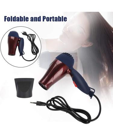 KUIKUI Travel Hair Dryer Mini Hair Dryer Foldable for Europe Travel only EU Plug 220V Cord Length 1.2m Coffee - Buy Online on GoSupps.com