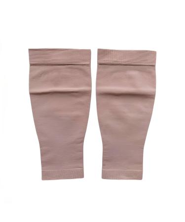 Visyaa Medical compression socks ladies men's calf compression pulp sport breathable legs without foot while running hiking jogging ball games skin color l