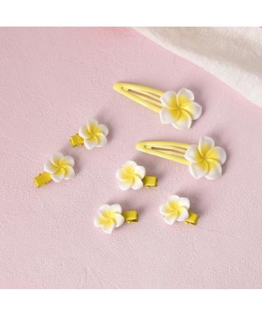 Plumeria Flower Clips Hawaiian Frangipani Hairpins Beach Hair Accessories for Women Mini Flower Hair Barrette Clips for Girls Duckbill Clips for Beach Wedding Summer Holiday - Buy Online on GoSupps.com