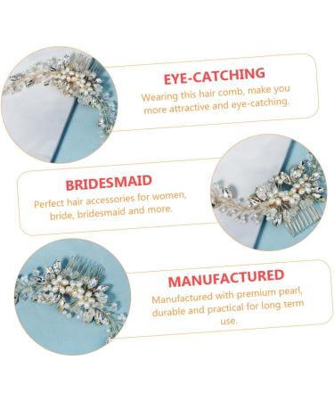 Beatifufu 1pc Pearl Comb Bridesmaid Hair Tie Wedding Hair Comb Pearl Insert Comb Rhinestone Hair Clips Bride Hair Accessories Rhinestone Headpiece Wedding Ornaments Women's Hanfu Hair up - Buy Online on GoSupps.com