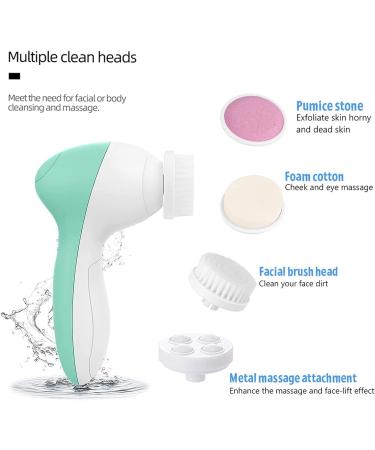 Electric Facial Spin Brush Set for Deep Cleansing and Exfoliating - 4 Brush Heads Included, Perfect for Blackhead Removal and Skin Massage - Ideal Gift for Teenage Girls - Buy Online on GoSupps.com