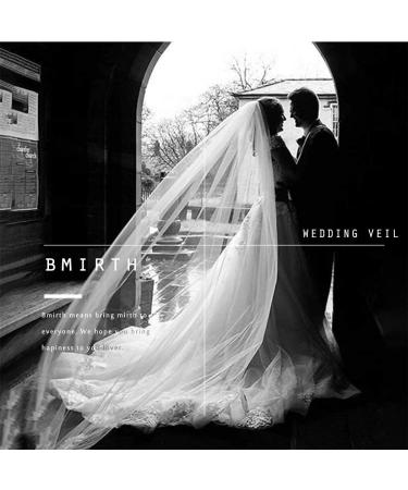 Bmirth Floral Lace Cathedral Length Wedding Veil - 118 Bridal Tulle Hair Accessories - Buy Online on GoSupps.com