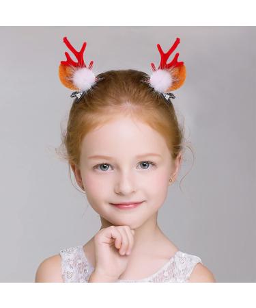 Lurrose 2 Pairs Christmas Reindeer Antlers Hair Clips Hairpins Cute Reindeer Hair Barrettes Alligator Christmas Hair Accessories with Deer Horn Ears for Kids Adults - Buy Online on GoSupps.com
