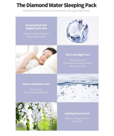 SNP Diamond Water Sleeping Pack | Hydrating Overnight Face Masks | Brightening & Tightening Skincare for All Skin Types | Korean Beauty | 20 Pack - Buy Online on GoSupps.com