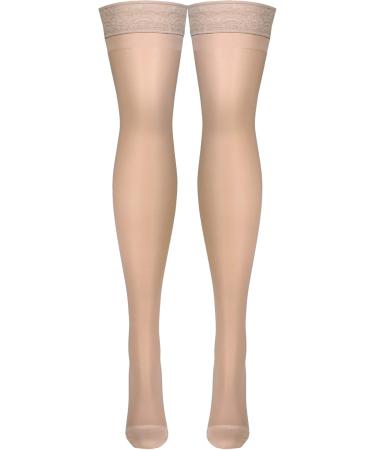 Truform Compression Thigh High Stockings 15-20 mmHg - Nude Medium 2 Pair Pack - International Shipping Available - Buy Online on GoSupps.com