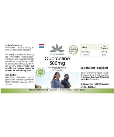 Quercetin 500mg Vegan Capsules | HERBADIREKT by Warnke Vitalstoffe - Buy Online on GoSupps.com