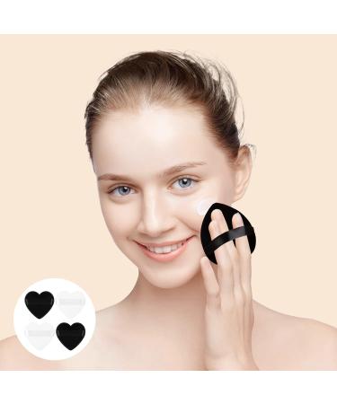 Start Makers 4PCs Heart Shape Makeup Puffs - Soft & Reusable Velvet Puff Set for Wet/Dry Use - Face Puffs for Loose Powder Foundation - Black & White - Buy Online on GoSupps.com