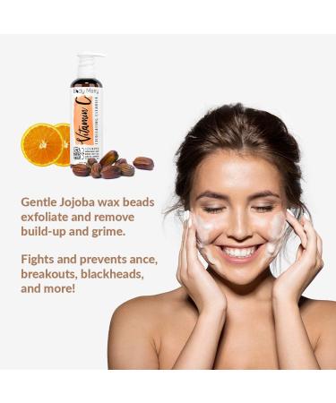 Body Merry Vitamin C Exfoliating Cleanser - Anti-Aging Face Wash with Jojoba Beads and Aloe - Brightening and Hydrating Facial Soap - 6 fl oz - Buy Online on GoSupps.com