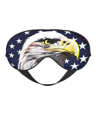 SSIMOO Bald Eagle Flag Sleep Mask-Adjustable Breathable Fashionable Eye Mask for A Comfortable Sleep Experience Black
