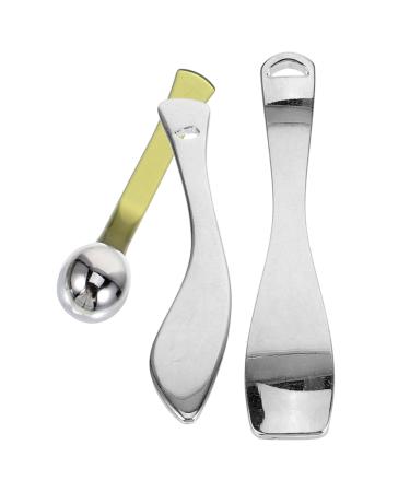 Ipetboom 3pcs Facial Cream Scoop Metal Makeup Applicator for Skincare Products for Eye Cream and Diy Makeup Easy to Use No Waste Suitable for Bottles