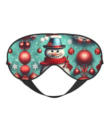 Merry Christmas Day Print Double-Sided Eye Mask Soft and Light Blocking for Enhancing Sleep Quality