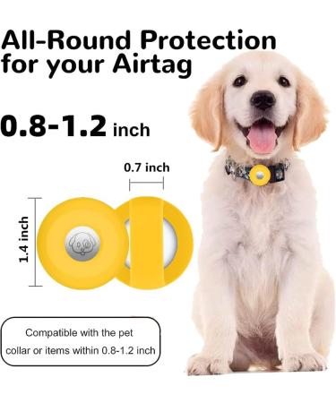 PKQtop Protective Cover for Apple AirTag | Silicone Case for Dog Collar & School Bag - Yellow | Anti-Lost Locator Accessories - Buy Online on GoSupps.com