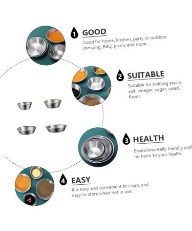 Ciieeo 8 Pcs Dish Stainless Steel Saucers Home Sauce Plates Practical Sauce Plates Small Serving Bowls Sauce Bowl Seasoning Dipping Bowls Household Saucer Korean Soy Sauce Dessert Plate 11.4X11.4X2.4CMx2pcs Silverx2pcs - Buy Online on GoSupps.com