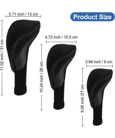 Premium 3Pcs Long Neck Mesh Golf Club Headcovers Set for Fairway Woods Driver Hybrids - Includes Interchangeable No. Tags 3 4 5 6 7 X - Black - Buy Online on GoSupps.com
