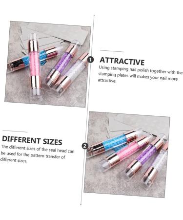 FOMIYES 3pcs Double Head Nail Template Nail Silicone Stamper Jelly Stamper for Nails Nail Jelly Stamper Manicure Supplies Rubber Nail Stamper Manicure Stamp Manicure Pen Nail Stamper Kit - Buy Online on GoSupps.com