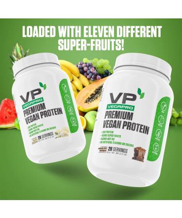 VegaPro Vegan Protein Powder - #1 Plant-Based Protein with 20g | Super Fruits Easy Digestion No Artificial Flavors - Chocolate Brownie (28 Servings - Buy Online on GoSupps.com