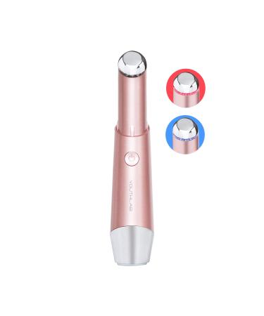YouthLab Eye & Face Massager Tool/Wand/Pen, Heated/Warm, Vibration, Anti Aging, Firm/Tone, Eye Fatigue, Puffy Eyes/Dark Circles/Eye Bags, Smooth Lip Wrinkles, Enhance Product Absorption, Acupressure Rose Gold