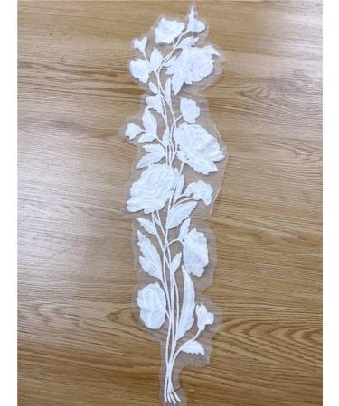 2 Pack Flower Lace Applique Patches for DIY Wedding Dress - White Embroidered Collar Material - Lace Fabric - Buy Online on GoSupps.com
