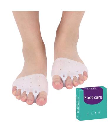 Gel Metatarsal Cushion Pads  Toe Separators Bunion Splint Pads for Hallux Valgus  Hammer Toe  Forefoot Pads Gel Metatarsal Pad Breathable for Mortons Neuroma White