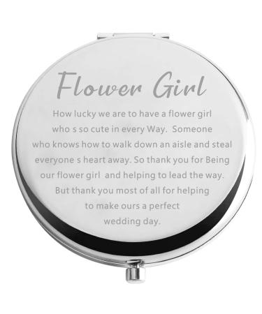Zuo Bao Proposal Flower Girl Gift Flower Girl Compact Mirror Wedding Party Gift for Flower Girl (Flower Girl)