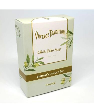 Vintage Tradition Premium Unscented Olive Oil Balm Soap | All-Natural Luxury Bar Skincare for All Skin Types - Shop Internationally - Buy Online on GoSupps.com