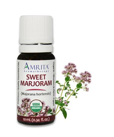 Organic Sweet Marjoram Essential Oil 100% Pure Undiluted Majorana hortensis Therapeutic Grade Premium Quality Aromatherapy Oil Tested & Verified 5ML 0.17 Fl Oz (Pack of 1)