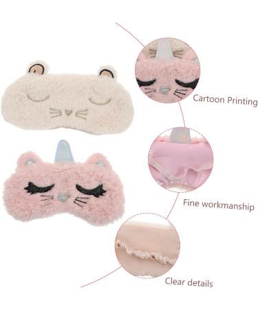 Beaupretty Cat Eye Mask - 4 Pcs Eye Protector for Men & Women | Portable Polyester in Pink & White | Perfect for Travel & Relaxation - Buy Online on GoSupps.com