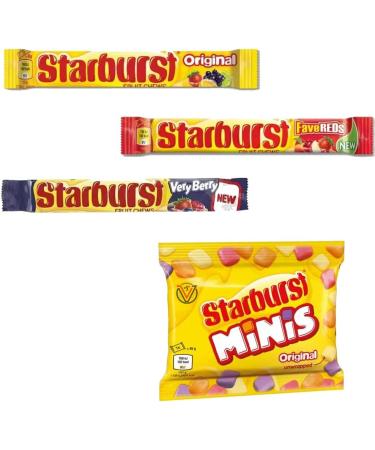 Starburst Original Fave Reds Very Berry Minis Original Fruit Chews 45g | Pick Any Your Favourite Flavour & Number of Packs - Buy Online on GoSupps.com