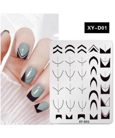 Ustnir French Stamping Stencil Plate for Nail Art - Smileline Template & Manicure Tools - International Shipping Available - Buy Online on GoSupps.com