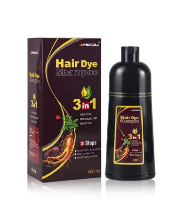 MEIDU Instant Hair Color Shampoo Chestnut Brown Hair Dye Shampoo for Women & Men 3 in 1- Herbal Ingredients Coloring Shampoo in Minutes 500ML light brown